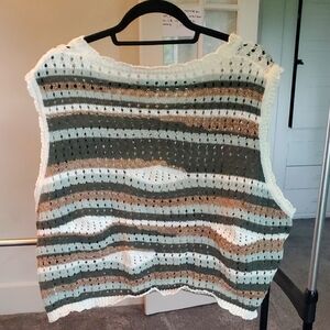 Cider Green and Brown Knit Sweater